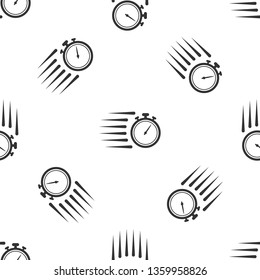 Grey Stopwatch icon isolated seamless pattern on white background. Time timer sign. Chronometer sign. Vector Illustration