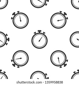 Grey Stopwatch icon isolated seamless pattern on white background. Time timer sign. Chronometer sign. Vector Illustration