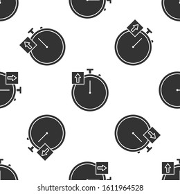 Grey Stopwatch icon isolated seamless pattern on white background. Time timer sign. Chronometer sign.  Vector Illustration
