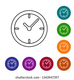 Grey Stopwatch line icon isolated on white background. Time timer sign. Vector Illustration