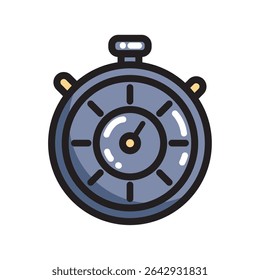 Grey stopwatch timer icon. Vector illustration