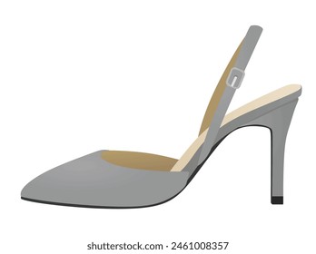 Grey  strap sandal. vector illustration