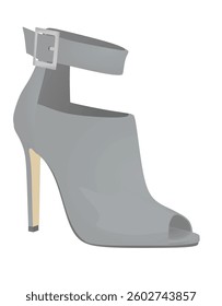 Grey  strap sandal. vector illustration