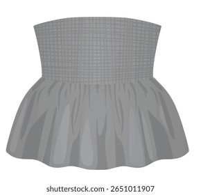 Grey strapless t shirt. vector illustration	
