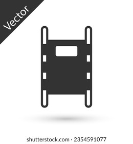 Grey Stretcher icon isolated on white background. Patient hospital medical stretcher.  Vector Illustration