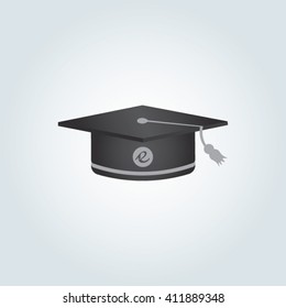 Grey stripe with logo and school cap