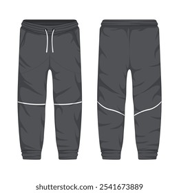 Grey striped sports training pants mockup