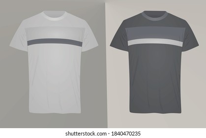 Grey  striped t shirt. vector illustration