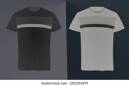 Grey  striped t shirt. vector illustration