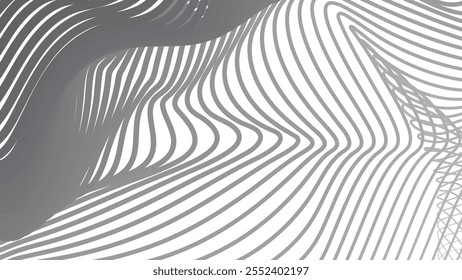 Fundo de padrão abstrato de onda de listras cinzentas para estilo de tela de fundo ou tela