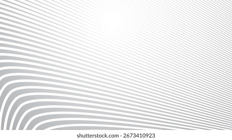 Linha de listras cinzentas Onda fundo abstrato padrão geométrico moderno Design de vetor de textura minimal