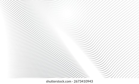 Rayas grises Línea Onda Fondo Abstractas Patrón geométrico moderno Diseño de Vector de textura mínima