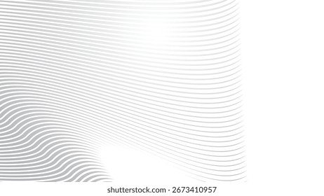 Rayas grises Línea Onda Fondo Abstractas Patrón geométrico moderno Diseño de Vector de textura mínima