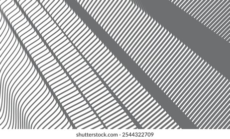 Fondo abstracto de líneas de curva de zig zag de rayas grises para el telón de fondo o estilo de tela