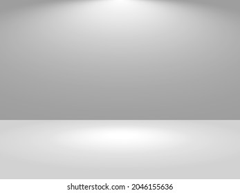Grey studio empty background. Light template room place for advertising and displaying product. Vector illustration