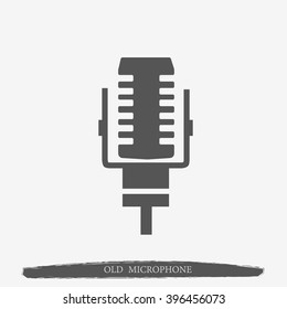 Grey studio microphone. Vector illustration