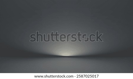 Grey studio room background. Abstract gray limbo backdrop. Empty dark gradient scene for product presentation. Black showroom bg. Vector illustration