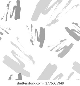 Grey Stylish Texture. Black Dirty Art Template. Bright Brushed Seamless. White Dynamic Design. Monochrome Popular Design. White Ink Decoration. Monochrome Abstract Wallpaper.