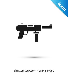 Grey Submachine gun M3, Grease gun icon isolated on white background.  Vector