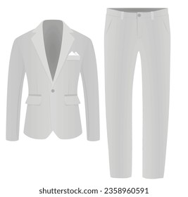 Grey  suit. close up. vector