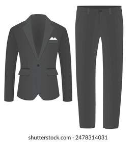 Grey  suit. close up. vector