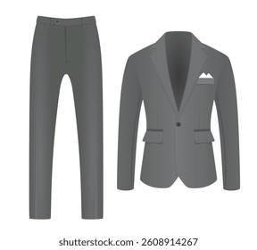 Grey suit. close up. vector