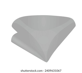 Grey  suit necktie napkin. vector