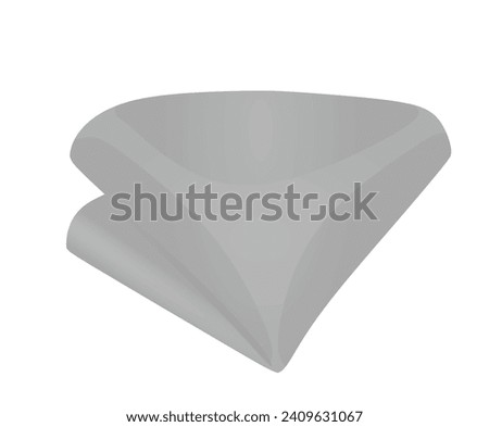 Grey  suit necktie napkin. vector