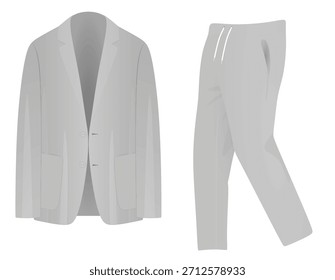 Grey suit and pants. vector