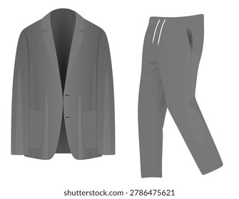 Grey suit and pants. vector