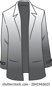 grey suit  vector illustration isolated on white background