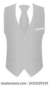 Grey suit vest. vector illustration