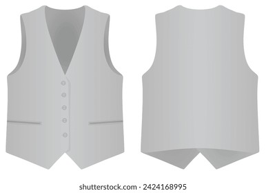Grey suit vest. vector illustration