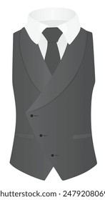 Chaleco de traje gris. Ilustración vectorial