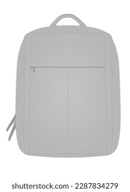 Grey suitcase.  front view. vector illustration