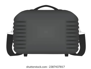 Grey  suitcase.  front view. vector illustration