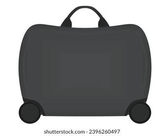 Maleta gris.  vista frontal. ilustración vectorial