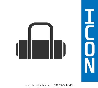 Grey Suitcase for travel icon isolated on white background. Traveling baggage sign. Travel luggage icon.  Vector
