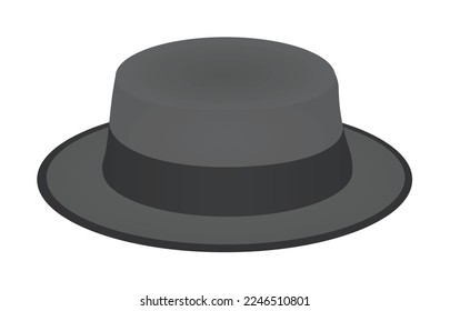 Grey summer hat. vector illustration