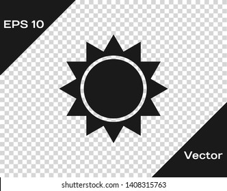 Grey Sun icon isolated on transparent background. Vector Illustration