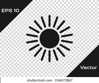 Grey Sun icon isolated on transparent background.  Vector Illustration