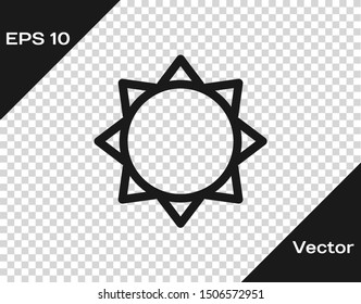 Grey Sun icon isolated on transparent background.  Vector Illustration