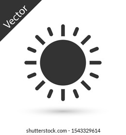 Grey Sun icon isolated on white background.  Vector Illustration