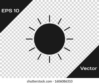 Grey Sun icon isolated on transparent background.  Vector Illustration