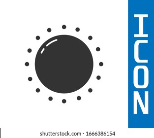 Grey Sun icon isolated on white background. Summer symbol. Good sunny day.  Vector Illustration
