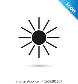 Grey Sun icon isolated on white background. Summer symbol. Good sunny day.  Vector Illustration