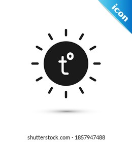 Grey Sun icon isolated on white background. Summer symbol. Good sunny day.  Vector