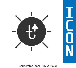 Grey Sun icon isolated on white background. Summer symbol. Good sunny day.  Vector