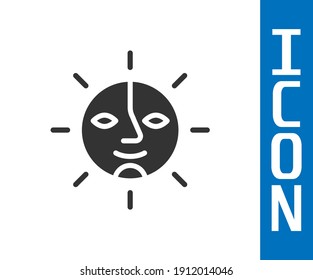 Grey Sun icon isolated on white background.  Vector