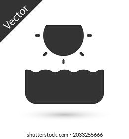 Gray Sun Symbol einzeln auf weißem Hintergrund.  Vektorgrafik